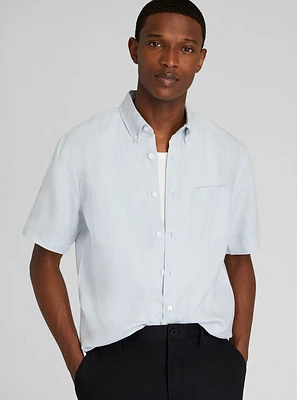Short Sleeve Slim Linen Shirt
