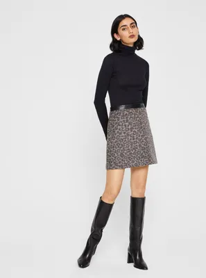 Leopard Print Centie Mini Skirt