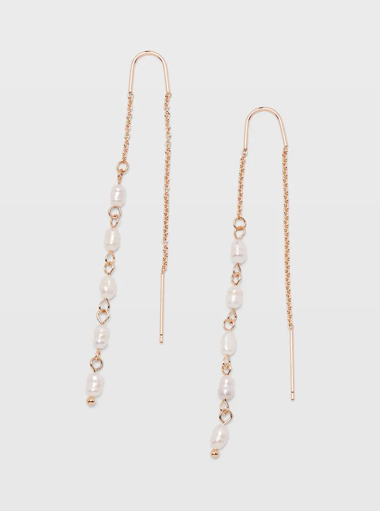 Mini Pearl Threader Earrings