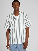 Textured Short Sleeve Camp Collar Shirt