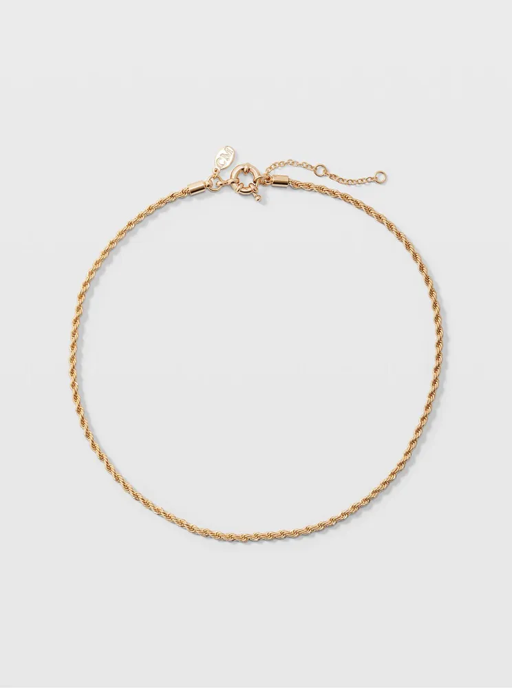 Short Thin Twist Chain Necklace