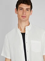 Short Sleeve Slim Linen Shirt