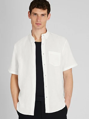 Short Sleeve Slim Linen Shirt