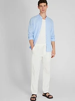 Relaxed Tapered Linen-Blend Pant