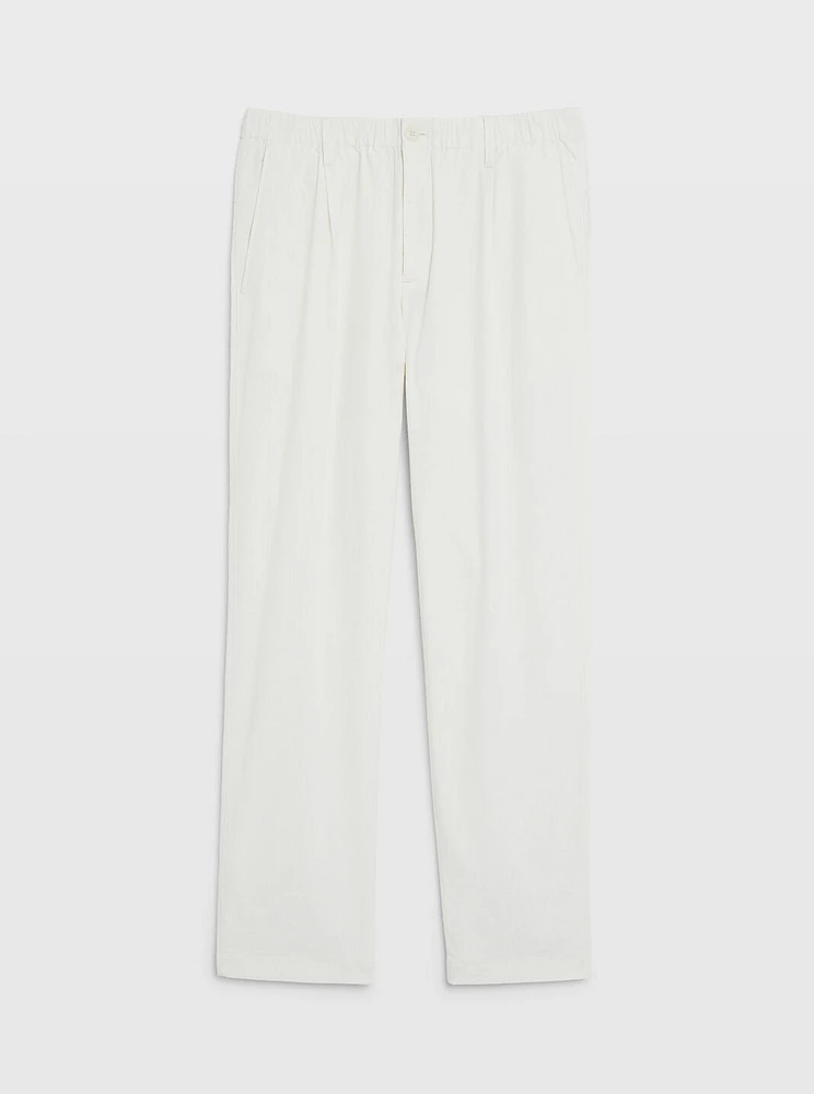 Relaxed Tapered Linen-Blend Pant