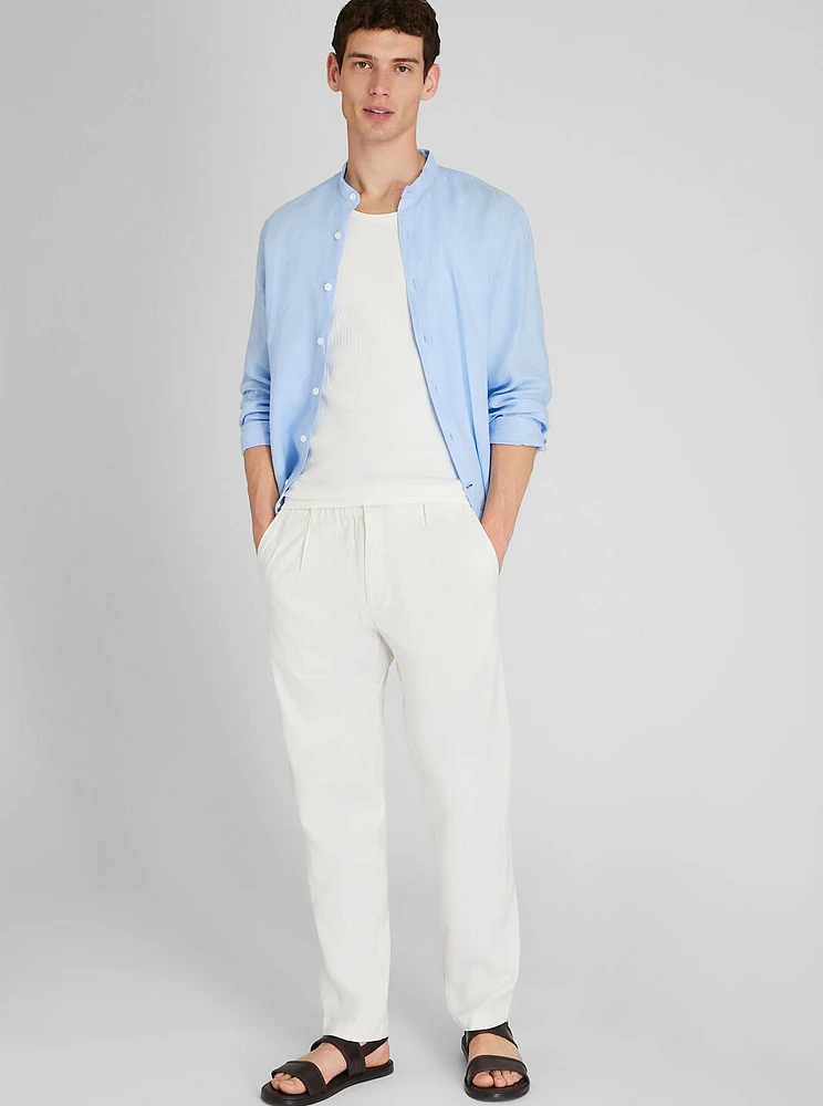 Relaxed Tapered Linen-Blend Pant