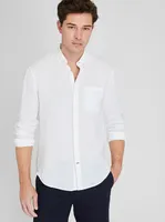 Long Sleeve Solid Linen Shirt