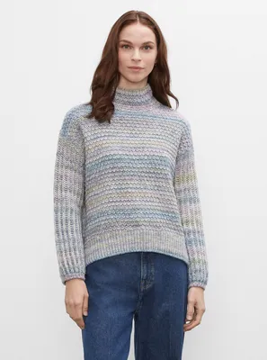 Space Dyed Texture Mockneck Sweater