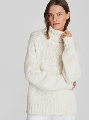 Cashmere Chainette Turtleneck Sweater