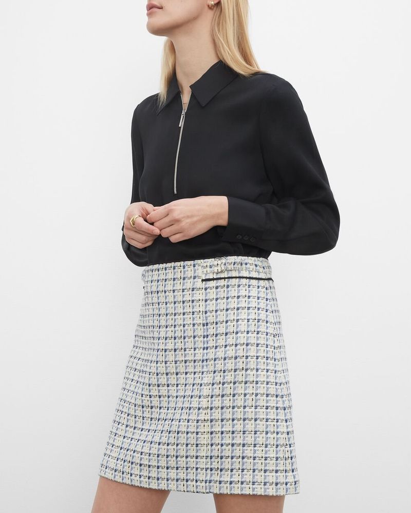 Textured D-Ring Mini Skirt