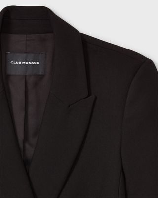 Tortoise Button Double-Breasted Blazer