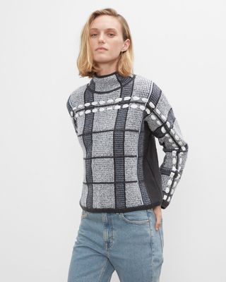 Plaid Woven Sweater