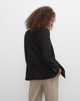 Tortoise Button Double-Breasted Blazer