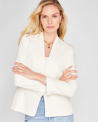 Embroidered Eyelet Blazer