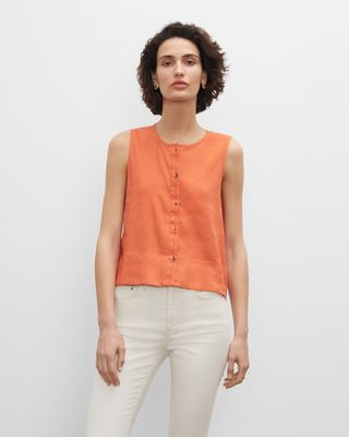 Cropped Button Front Top