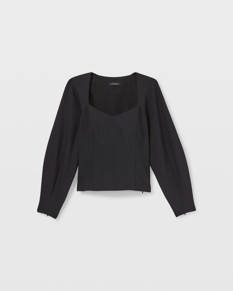 Square Neck Sculptural Sleeve Top