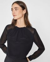 Silk Ruched Neck Top