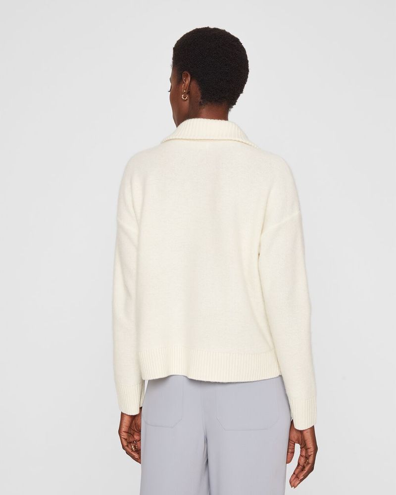 Boiled Cashmere Collar Cardigan