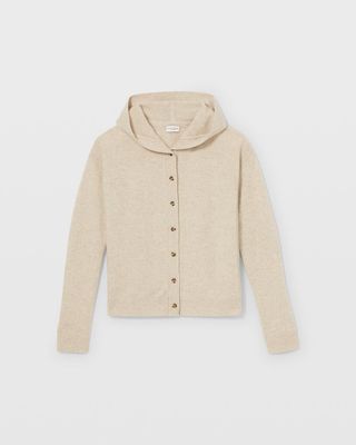 Cashmere Button Front Hoodie