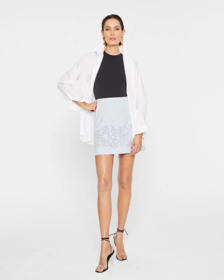 Embroidered Eyelet Mini Skirt