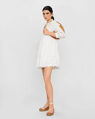 Embroidered Eyelet Dress