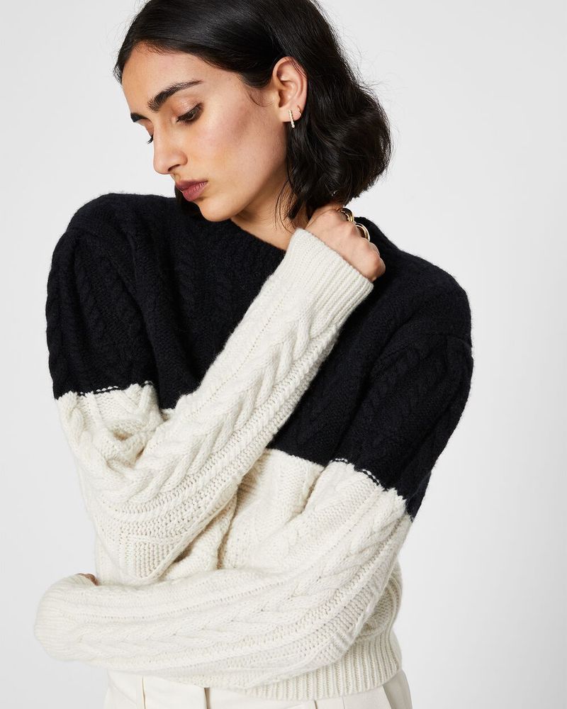 Structured Cable Crew Sweater