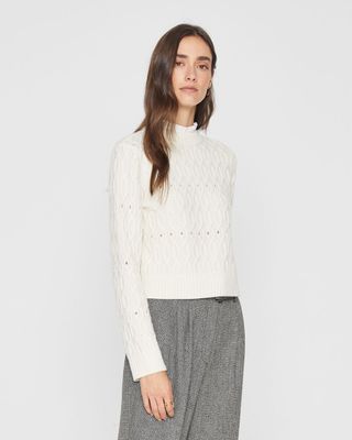 Pointelle Cable Sweater