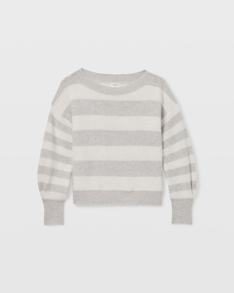 Striped Boiled Cashmere Boatneck Sweater