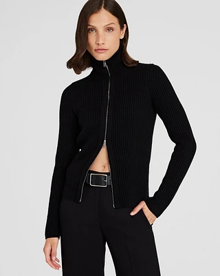 Slim Rib Full-Zip Sweater