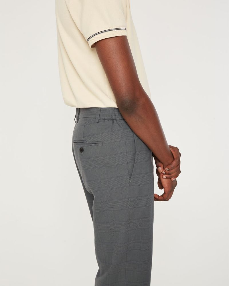 Tapered Plaid Dress Trousers