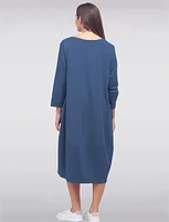 Classic Soft Cotton Stretch Long Sleeve T-Shirt Maxi Dress by Froccella