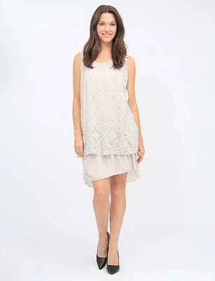 Sleeveless Two Tiered Lace Dress By Froccella