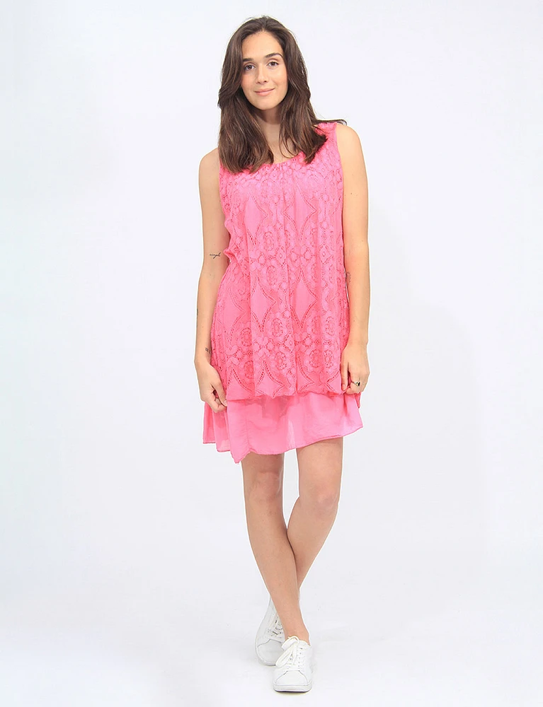 Sleeveless Two Tiered Lace Dress By Froccella