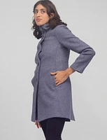 Hanna Classy Single-Breasted High Collar Twill Coat by Saki