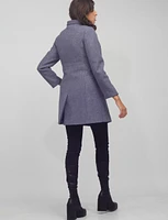 Hanna Classy Single-Breasted High Collar Twill Coat by Saki