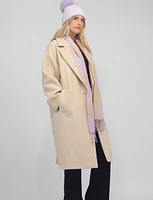 Isabelle Herringbone Single Breasted Notch Collar Oversized Coat by Saki