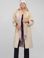 Isabelle Herringbone Single Breasted Notch Collar Oversized Coat by Saki