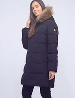 Sam Vegan Classic Loose Fit Quilted Polyloft Hooded Coat by Saki