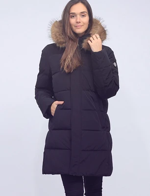 Sam Vegan Classic Loose Fit Quilted Polyloft Hooded Coat by Saki