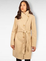 Tuvia Single Breasted Wool Blend Belted Coat by Saki