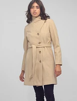 Tuvia Single Breasted Wool Blend Belted Coat by Saki