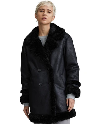 Vegan Double Breasted Shearling Jacket by NVLT