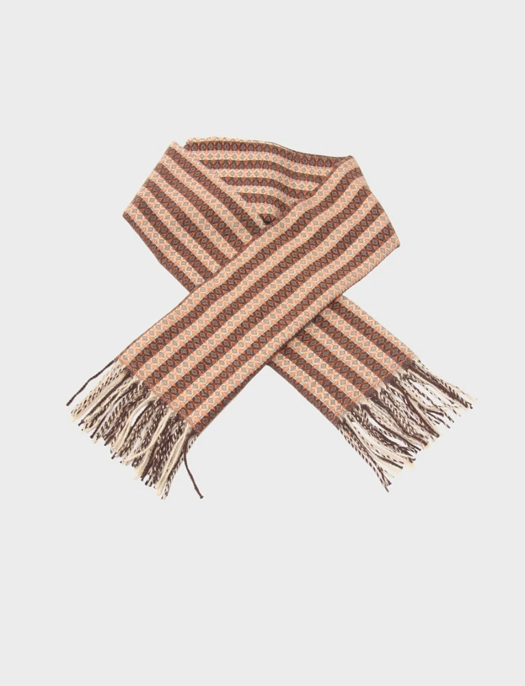 Elegant printed striped Oblong Scarf by Saki