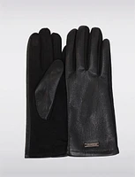 Chic Black Touchscreen Friendly Ultra-Soft Stretch Vegan Leather Gloves by Saki