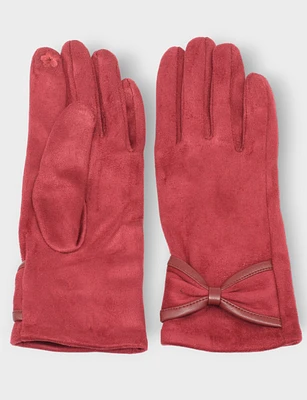 Faux Suede Touchscreen-Friendly Gloves By Saki