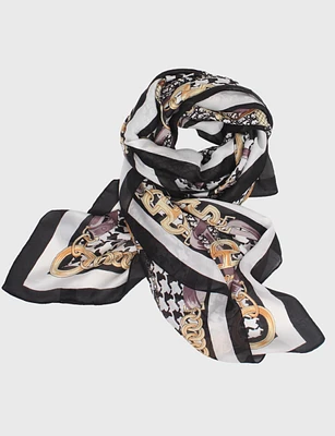 Crimson Bloom Luxe Floral Print Versatile Long Scarf Shawl Wrap By Saki