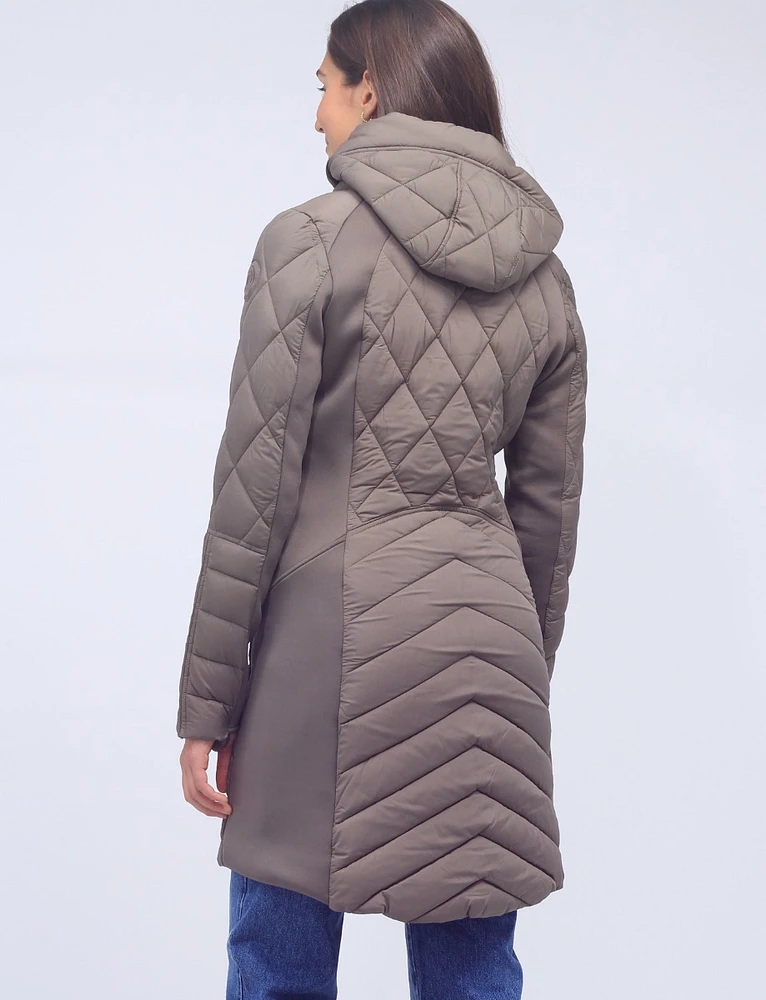 Vegan Recycled Water-resistant Long Puffer With Detachable Hood by Bernardo