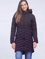 Vegan Recycled Water-resistant Long Puffer With Detachable Hood by Bernardo