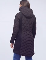 Vegan Recycled Water-resistant Long Puffer With Detachable Hood by Bernardo