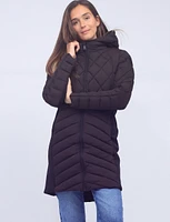 Vegan Recycled Water-resistant Long Puffer With Detachable Hood by Bernardo